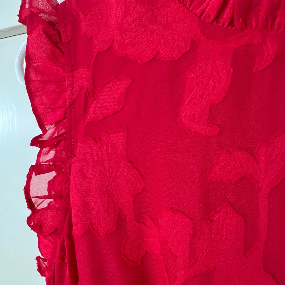 Lulu's Red Ruffle Mini Dress - Picture 3 of 5